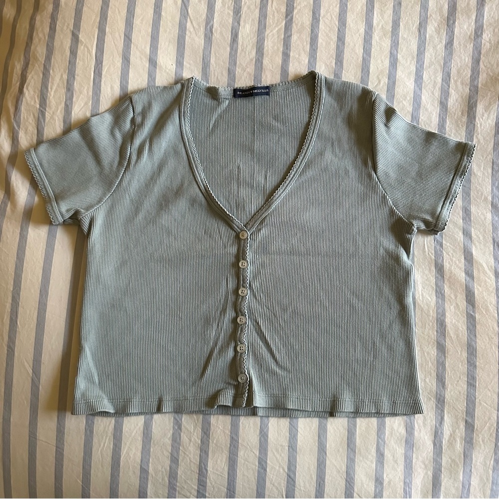 Brandy Melville babydoll top light blue/gray